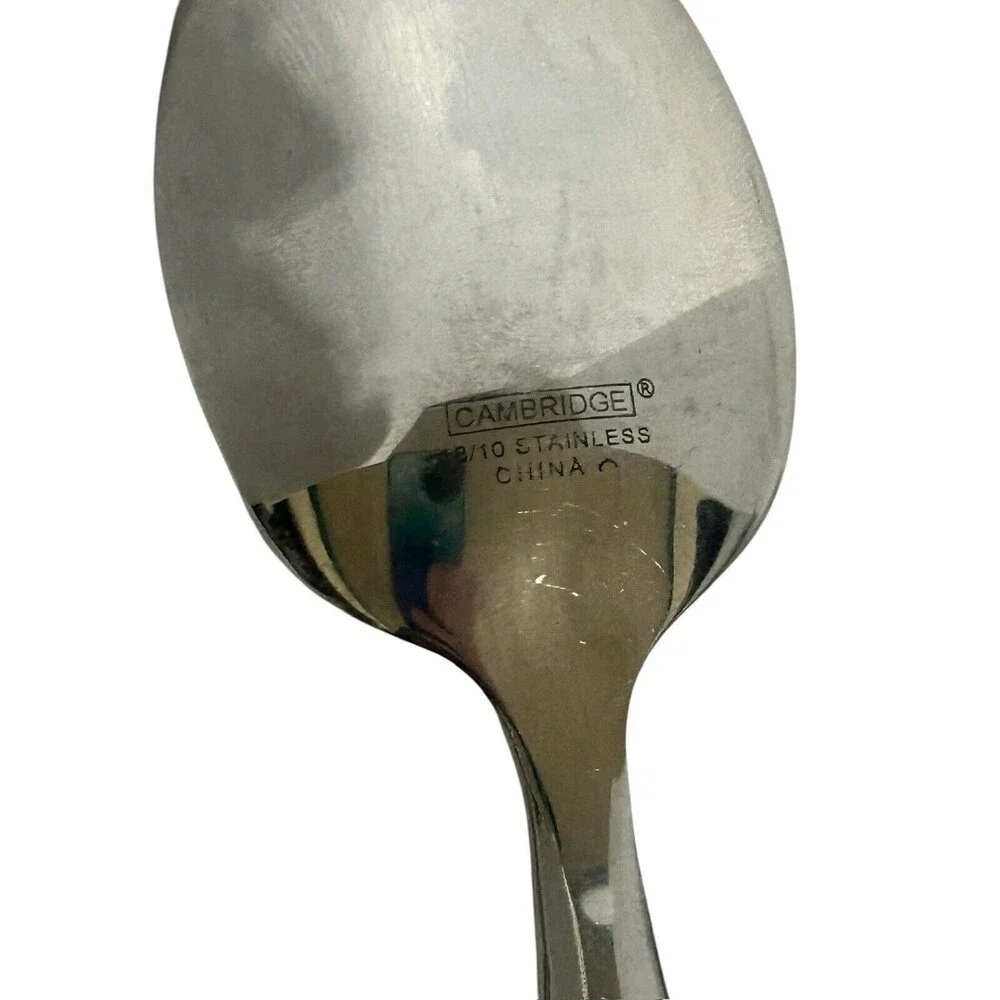 CAMBRIDGE MAJESTY HAMMERED STAINLESS FLATWARE SERVING SPOON- Hard To Find